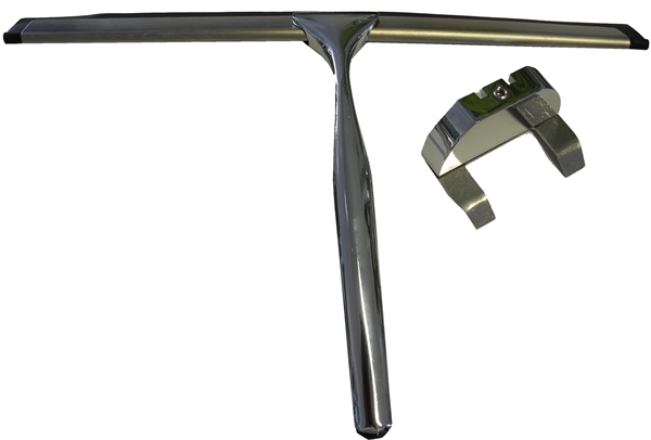 Duschabzieher chromgl�nzend mit Wandhalter