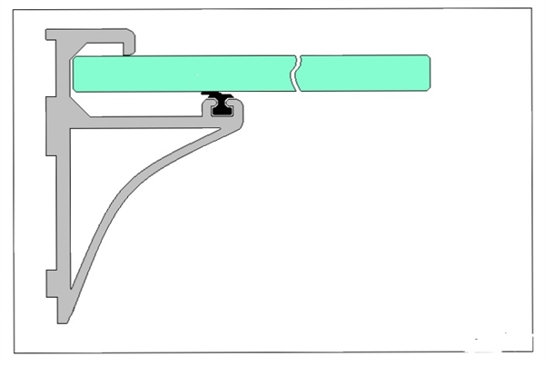 Glasplattenprofil 5500 mm silberfarbig eloxiert