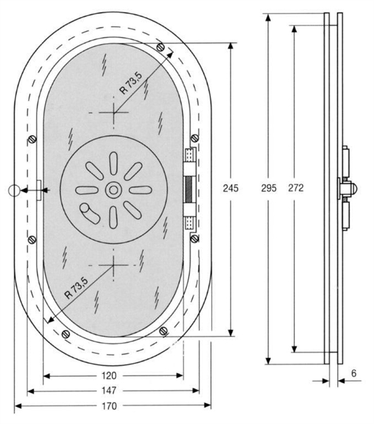 Durchsprecher oval Kunststoff grau ISO