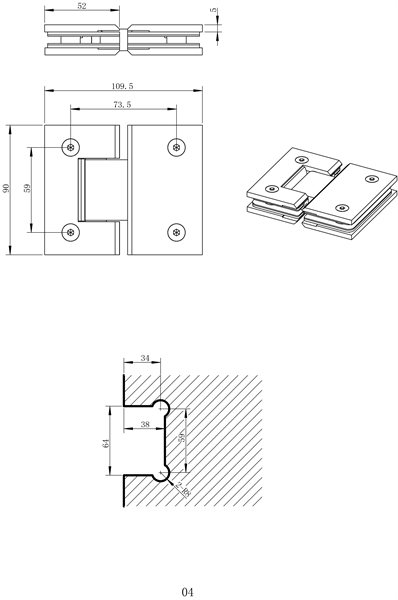 Beschlag 90 x 52 mm