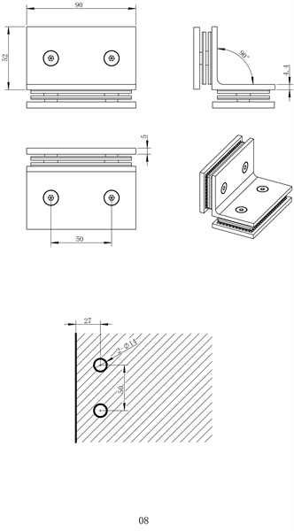 Beschlag 90 x 52 mm