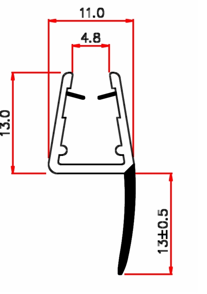 Mitteldichtprofil f�r 6-8 mm