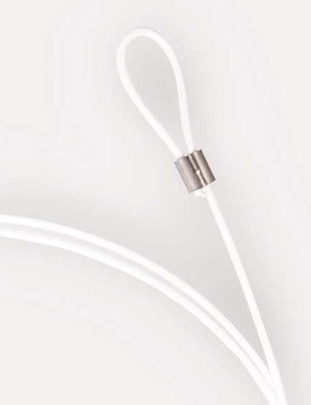 Stahldrahtseil 1,5mm x 1,00m, wei� ummantelt