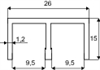 Obere F�hrungsschiene, E6 EV 1, innen samtiert