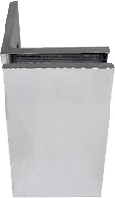 Beschlag 90 x 52 mm, Glas/Wand gerade