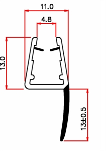 Mitteldichtprofil f�r 6-8 mm