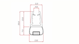 Magnetprofil 180� f�r 6-8 mm
