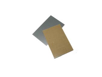 Metal plates, 70 x 45 x 1 mm, smooth, self adhesiv 