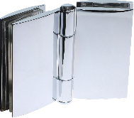 Hinge C 90 x 52 mm glass/glass 180° outer pivot point 