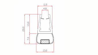 Magnetprofil 180° für 6-8 mm 