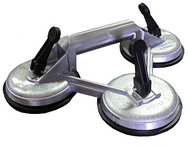 Suction lifter "TrioGrip", 3 cups, alu, compact body 