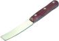 4600175 - Putty knife. Blunt, curved, highly polished continuous blade of 95 mm length and 18 mm width. Brown polished wooden handle.