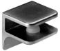 6400010 - Glass shelf support, square, 30x30x27mm, with cross-tie, chrome-plated, matt