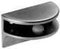 6400210 - Glass shelf support with cross-tie, semicircular,50x30x27mm, chrome plated, matt