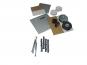 6230408 - Mirror mounting set EM 08 G 'professional'. Including metal plates, edge turned down, excenter discs and magnets.