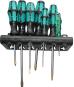 screwdriver set Kraftform with lasertip, rack, for slotted screws and Phillips screws 