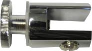 Glass shelf support, cylindric, 20 x 26 mm, chrome with screw 