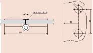 Scharnier C 90 x 52 mm Glas/Glas 180° links steigend 