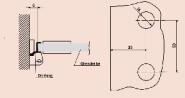 Scharnier C 90 x 52 mm Glas/Wand 90° links steigend 